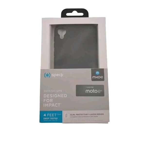 Moto E6 Case Speck Presidio Lite Slim & Protective Black 4ft Drop Lot of 2 - Picture 3 of 7